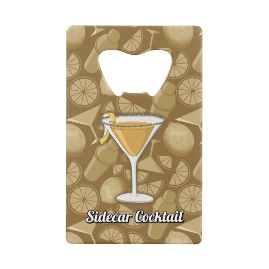 Sidecar Cocktail Kreditkartenflaschenöffner (Vorderseite)