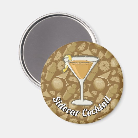 Sidecar Cocktail Magnet (Vorderseite/Rückseite)