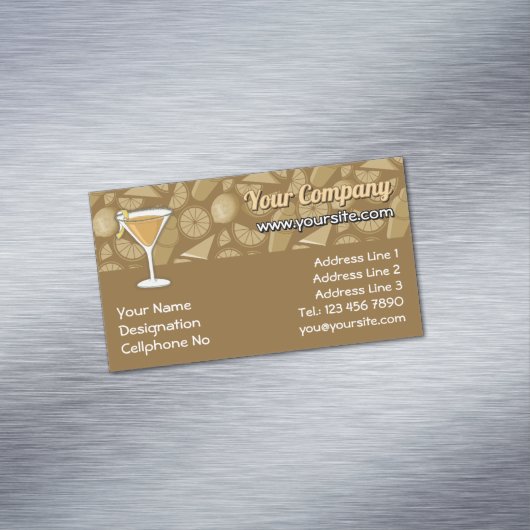Sidecar Cocktail Magnetische Visitenkarte (Beispiel)