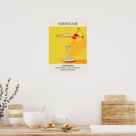 Sidecar Cocktail Poster (Küche)