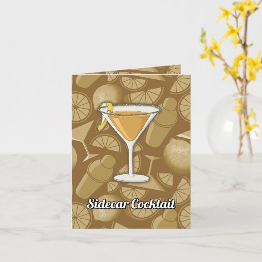 Sidecar Cocktail Rezept Karte (Gelbe Blume)