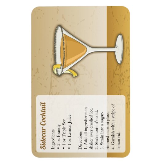 Sidecar Cocktail Rezept Magnet (Vertikal)