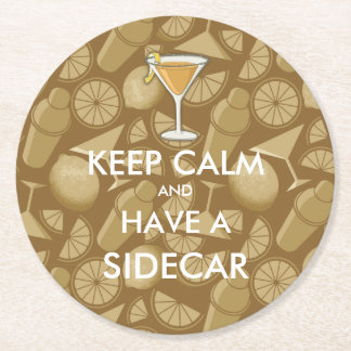 Sidecar Cocktail Runder Pappuntersetzer