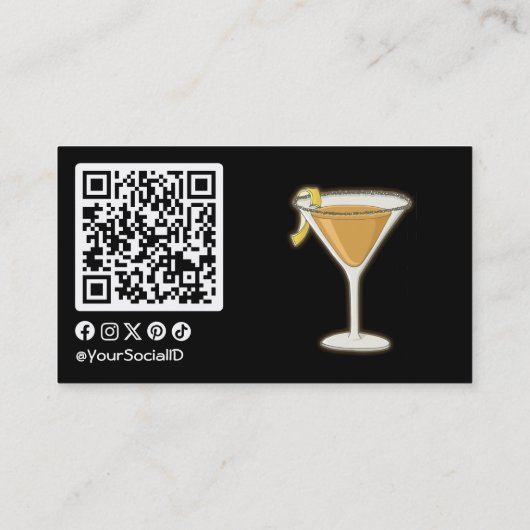 Sidecar Cocktail Visitenkarte (Rückseite)