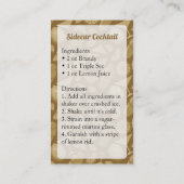 Sidecar Cocktail Visitenkarte (Rückseite)