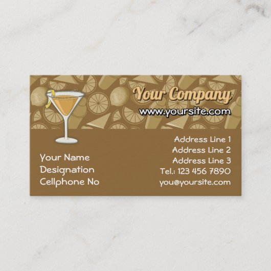 Sidecar Cocktail Visitenkarte (Vorderseite)