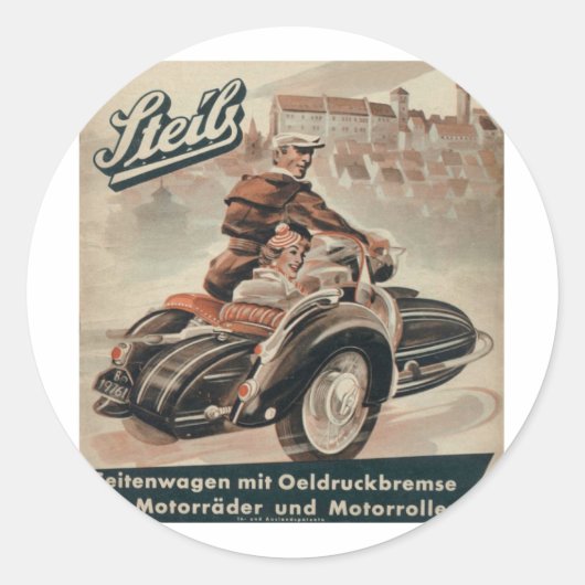 Sidecar Runder Aufkleber (Vorderseite)