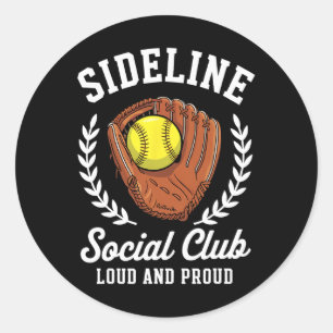 Sideline Social Club Softll Handschuh Ll stolze Mu Runder Aufkleber