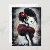 Sidelong (rot) postkarte (Vorne/Hinten)