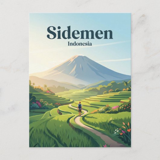Sidemen Valley Indonesien Postkarte (Vorderseite)