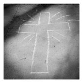 Sidewalk Art Chalet Cross Poster (Vorderseite)