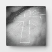 Sidewalk Art Chalet Cross Poster Fotoplatte (Vorderseite)