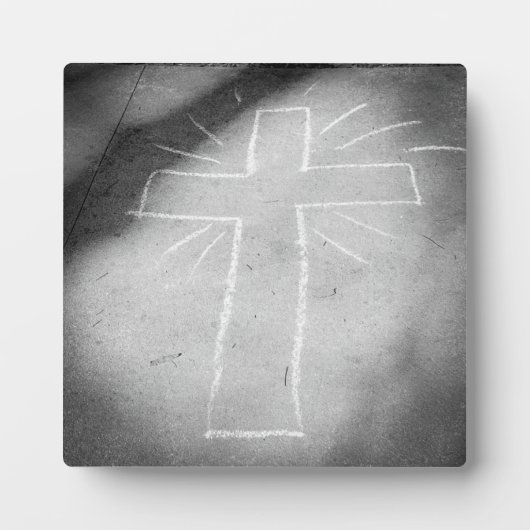 Sidewalk Art Chalet Cross Poster Fotoplatte (Vorderseite)