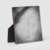 Sidewalk Art Chalet Cross Poster Fotoplatte (Vorderseite)