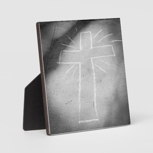 Sidewalk Art Chalet Cross Poster Fotoplatte (Vorderseite)