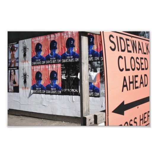 Sidewalk Closed New York Urban Street Fotografie (Vorne)