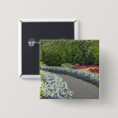 Sidewalk durch Tulpen und Daffodien, Button (Vorne & Hinten)