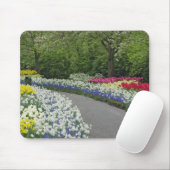 Sidewalk durch Tulpen und Daffodien, Mousepad (Mit Mouse)