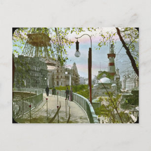 Sidewalk in Paris PostCard Postkarte