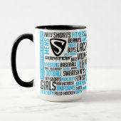 Sidewinder trägt - Wort-Kunst - Tasse zur Schau (Links)