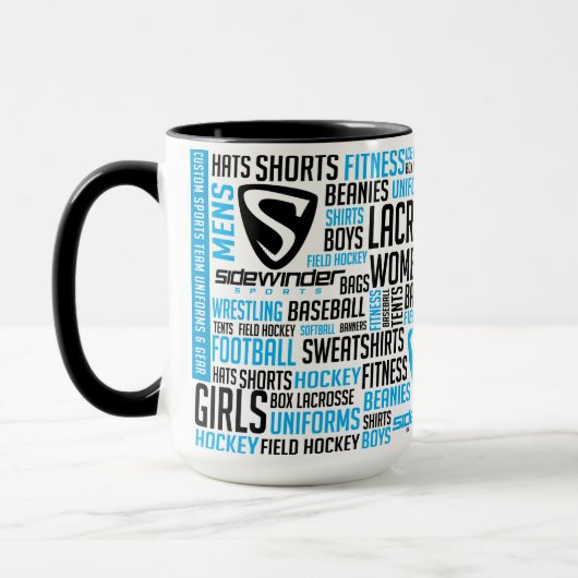 Sidewinder trägt - Wort-Kunst - Tasse zur Schau (Links)