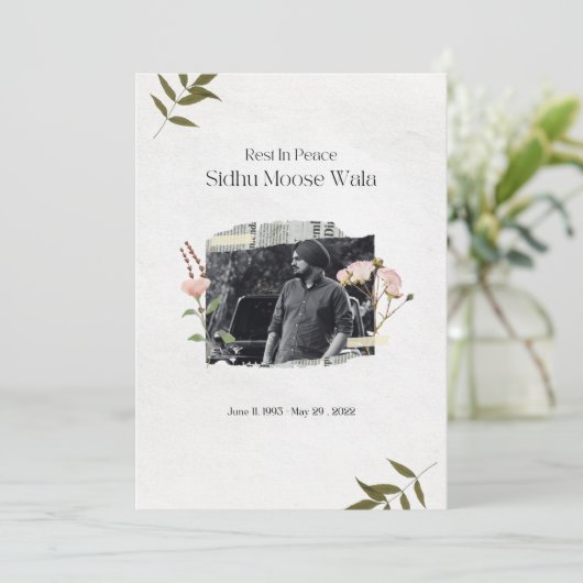 Sidhu-Elchwala-Rippe Einladung (Stehend Vorderseite)