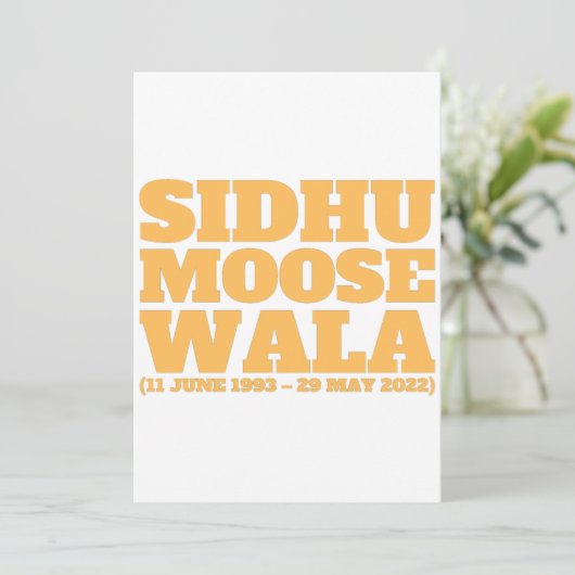 Sidhu Moose Wala 1993-2022 Einladung (Stehend Vorderseite)