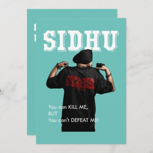Sidhu Moosewala Desi Merch Punjabi Pullover Einladung (Vorne/Hinten)