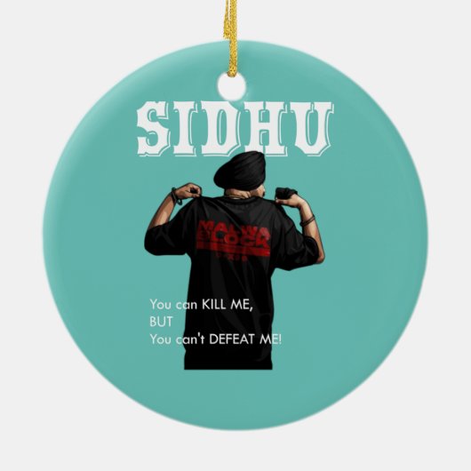 Sidhu Moosewala Desi Merch Punjabi Pullover Keramik Ornament (Hinten)