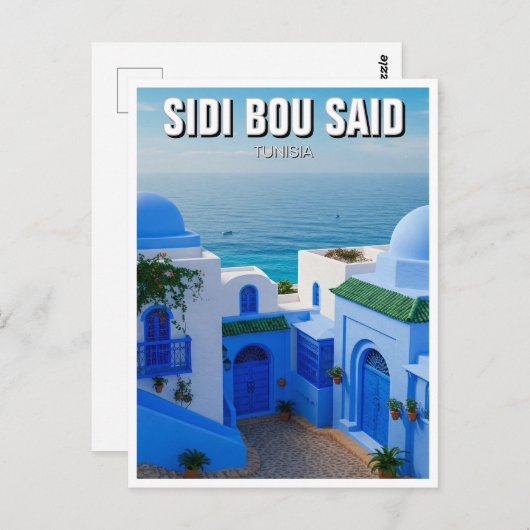 Sidi Bou sagte Tunesien Reisen Postkarte (Vorne/Hinten)