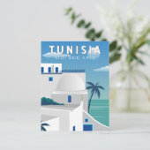 Sidi Bou sagte Tunesien Retro Travel Art Vintag Postkarte (Stehend Vorderseite)