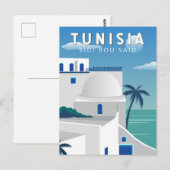 Sidi Bou sagte Tunesien Retro Travel Art Vintag Postkarte (Vorne/Hinten)