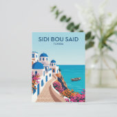 Sidi Bou Said Tunesien Postkarte (Stehend Vorderseite)