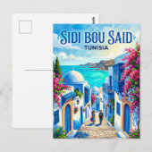 Sidi Bou Said Tunesien Postkarte (Vorne/Hinten)