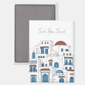 Sidi Bou Said Tunisia Travel Magnet (Vorderseite/Rückseite)