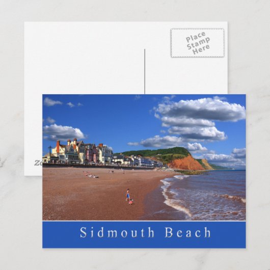 Sidmouth Beach Postcard Postkarte (Vorne/Hinten)