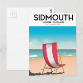 Sidmouth, Devon, Vintage Reiseplakat Postkarte (Vorne/Hinten)