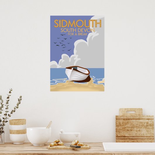 Sidmouth South Devon Vintage Reiseplakat. Poster (Küche)