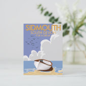 Sidmouth South Devon Vintage Reiseplakat. Postkarte (Stehend Vorderseite)