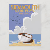 Sidmouth South Devon Vintage Reiseplakat. Postkarte (Vorderseite)