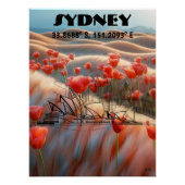 Sídney: Arte de Línea contemporáneo, coordenadas. Poster (Vorderseite)