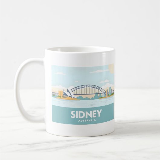 Sidney Australia Opera House Pastel Travel Kaffeetasse (Links)