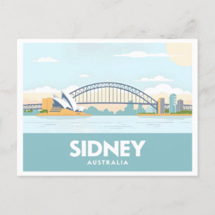 Sidney Australia Opera House Pastel Travel Postkarte