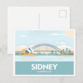Sidney Australia Opera House Pastel Travel Postkarte (Vorne/Hinten)