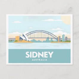 Sidney Australia Opera House Pastel Travel Postkarte