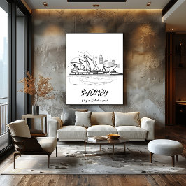 Sídney: Ciudad de Celebraciones - Arte Lineal Poster
