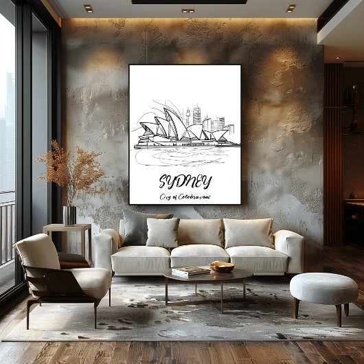 Sídney: Ciudad de Celebraciones - Arte Lineal Poster