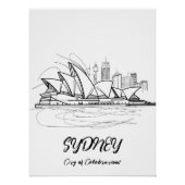 Sídney: Ciudad de Celebraciones - Arte Lineal Poster (Vorderseite)