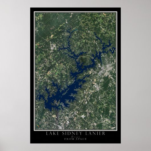 Sidney Lanier Georgia Satellite Poster Karte (Vorne)
