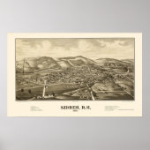 Sidney, NY Panoramic Map - 1887 Poster (Vorne)
